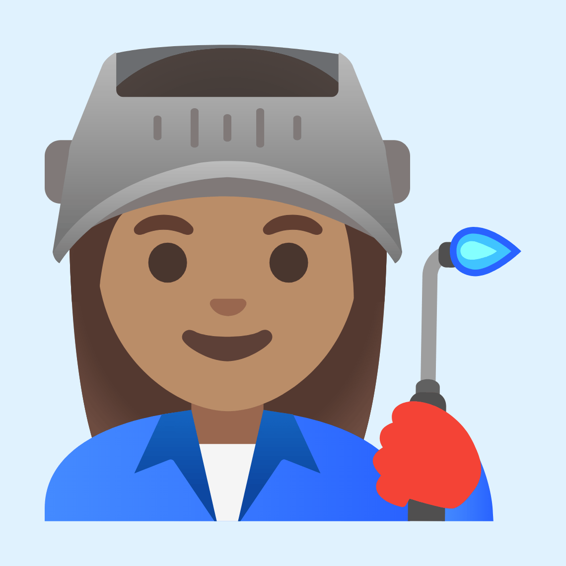 π©π½βπ Woman factory worker: medium skin tone