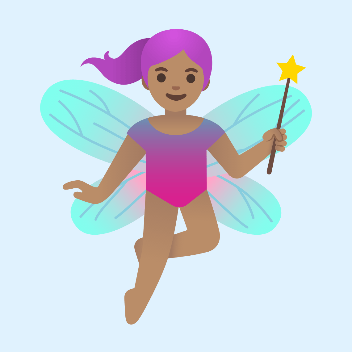 π§π½ββοΈ Woman fairy: medium skin tone