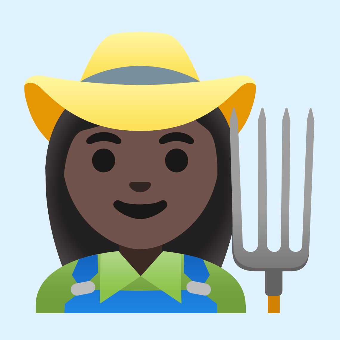 👩🏿‍🌾 Woman farmer: dark skin tone