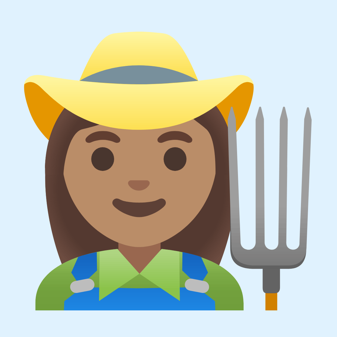 π©π½βπΎ Woman farmer: medium skin tone