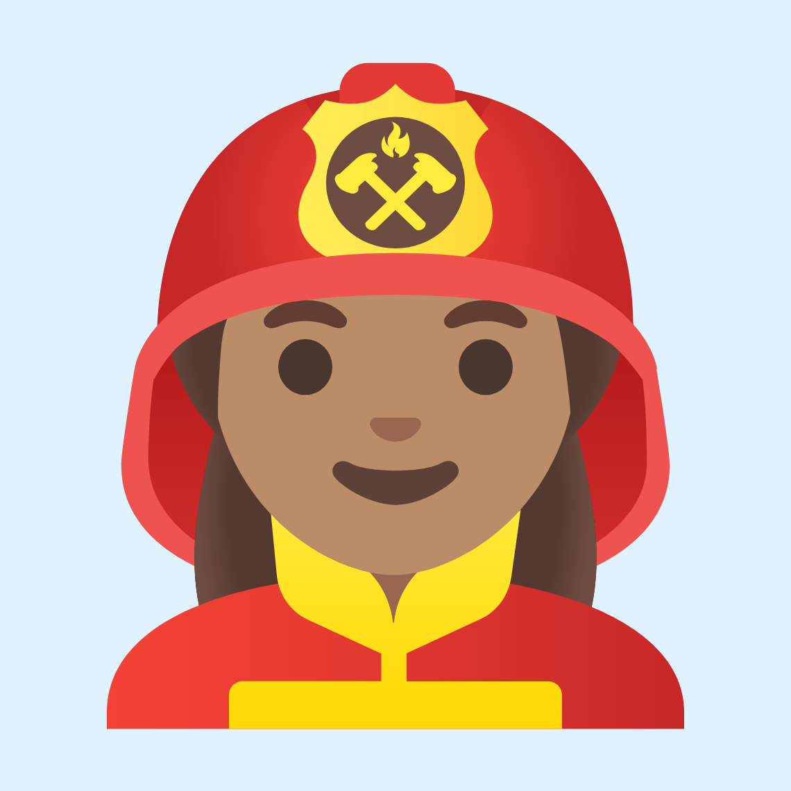 👩🏽🚒 Vatrogaskinja: maslinasta boja kože