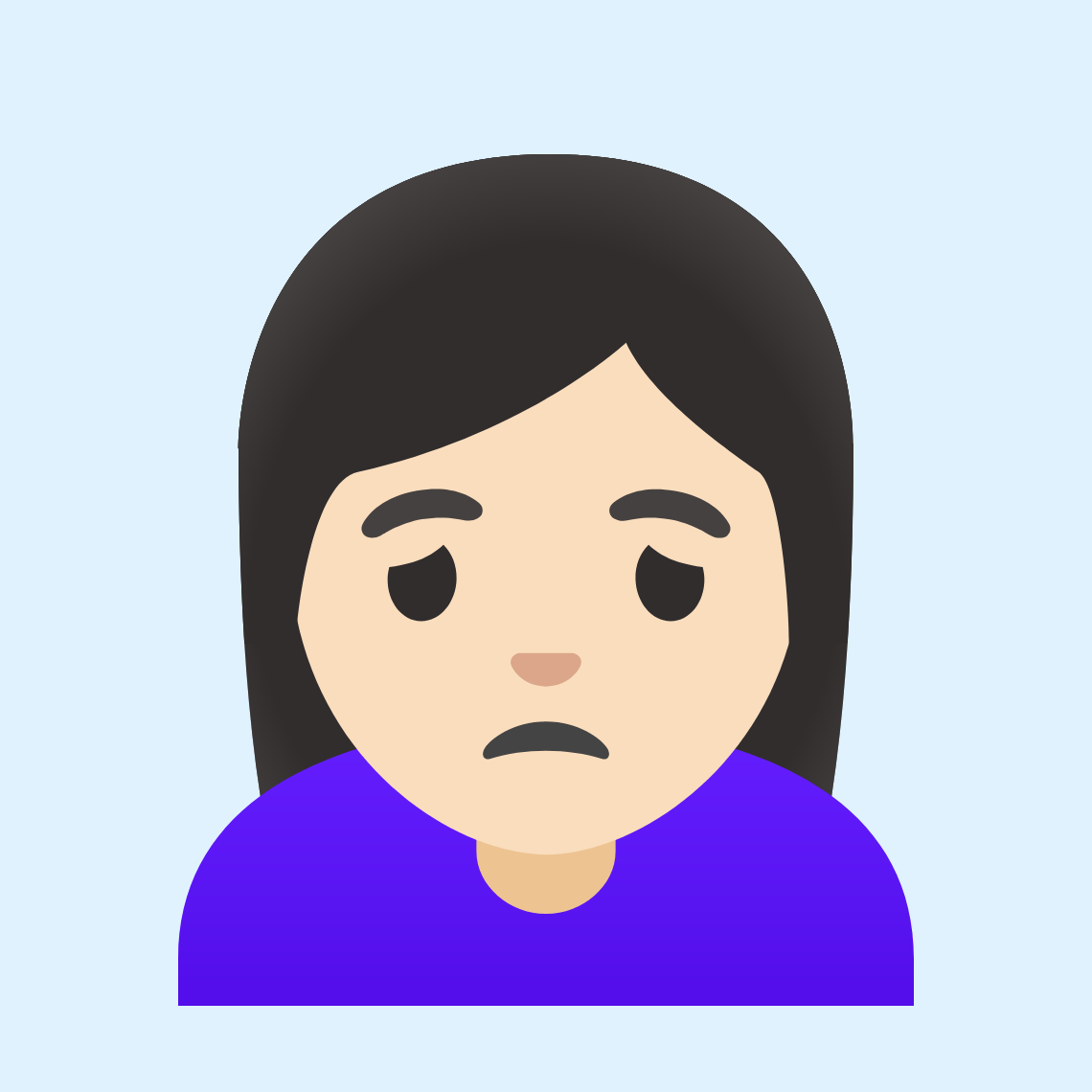 ππ»ββοΈ Woman frowning: light skin tone