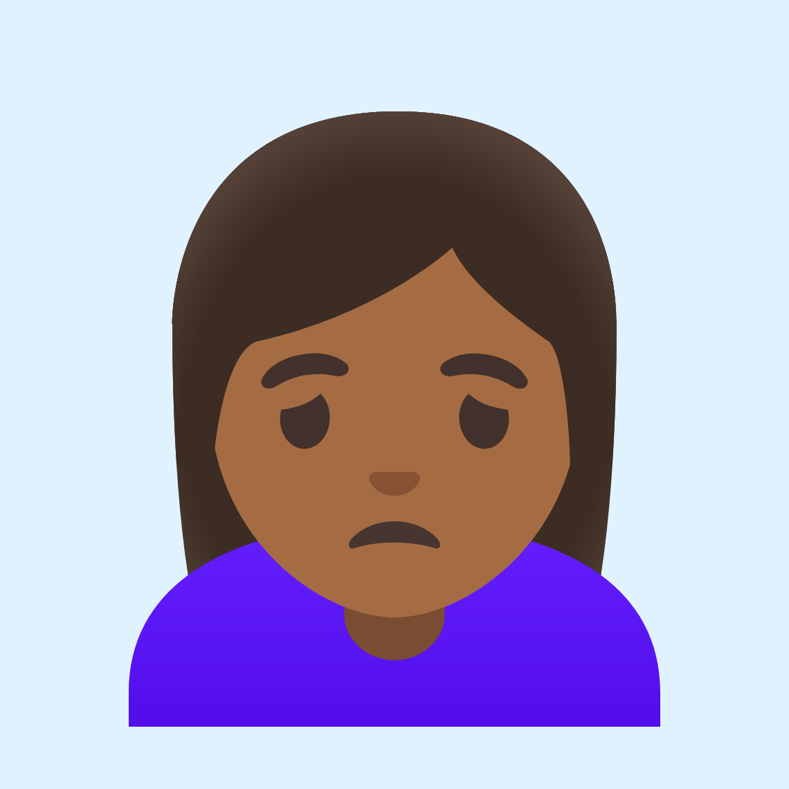 ππΎββοΈ Woman frowning: medium-dark skin tone