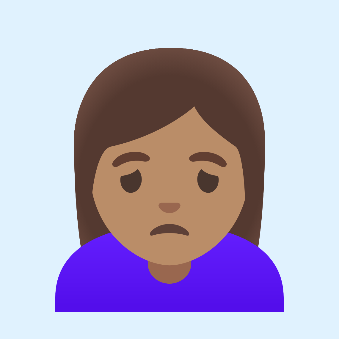 ππ½ββοΈ Woman frowning: medium skin tone