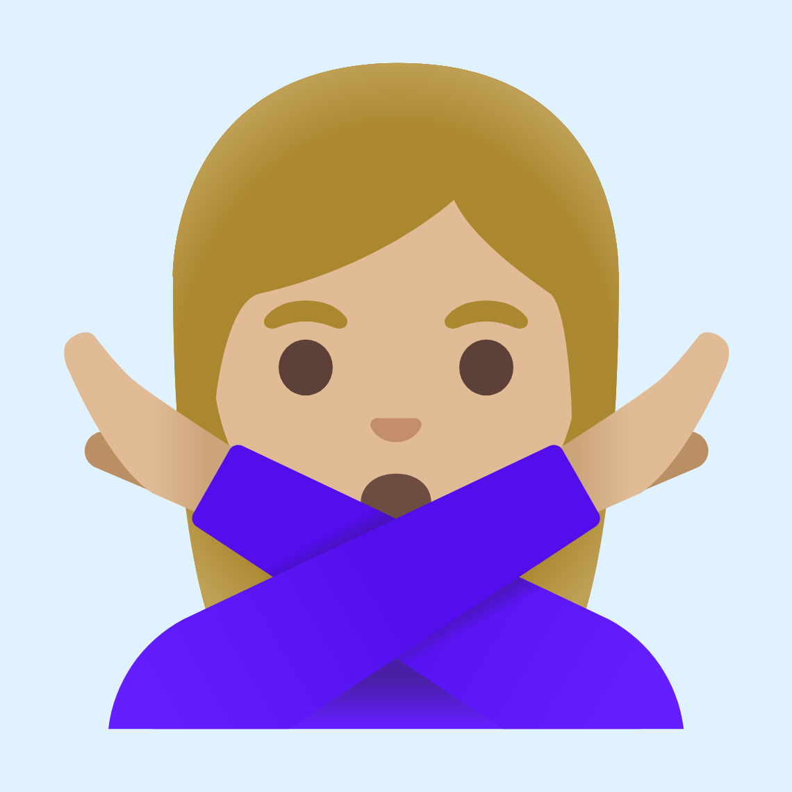 π
πΌββοΈ Woman gesturing NO: medium-light skin tone