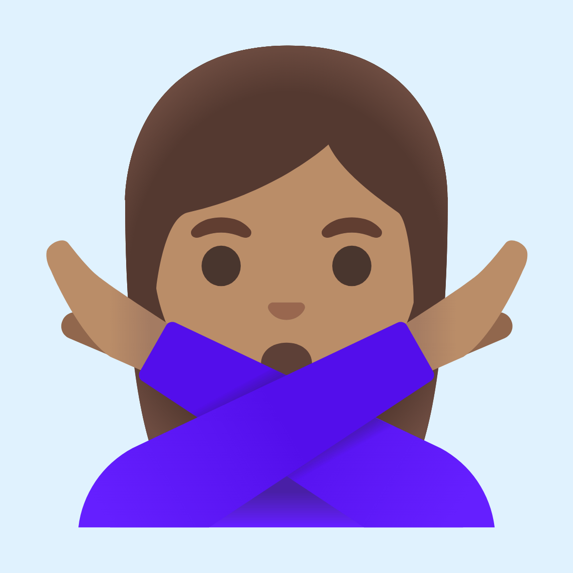 π
π½ββοΈ Woman gesturing NO: medium skin tone