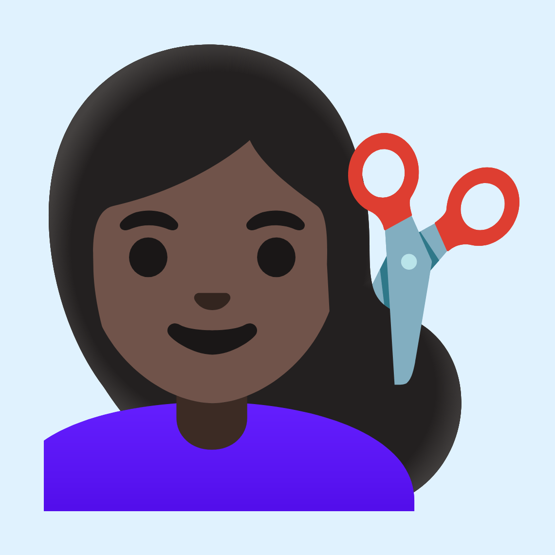 ππΏββοΈ Woman getting haircut: dark skin tone