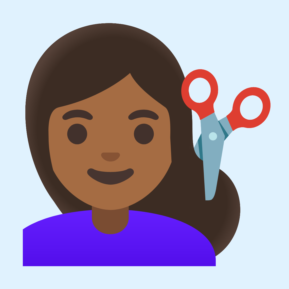 ππΎββοΈ Woman getting haircut: medium-dark skin tone