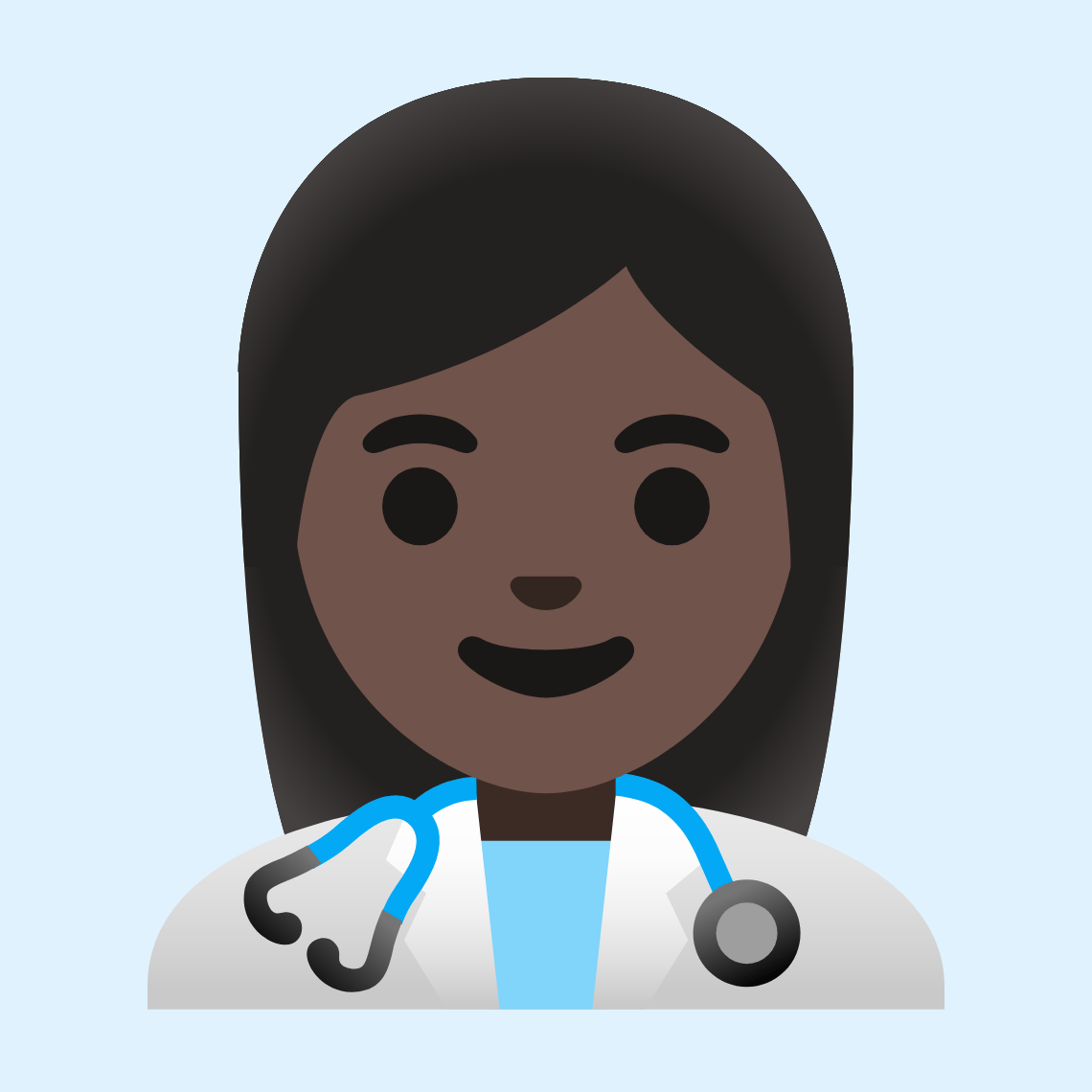 π©πΏββοΈ Woman health worker: dark skin tone