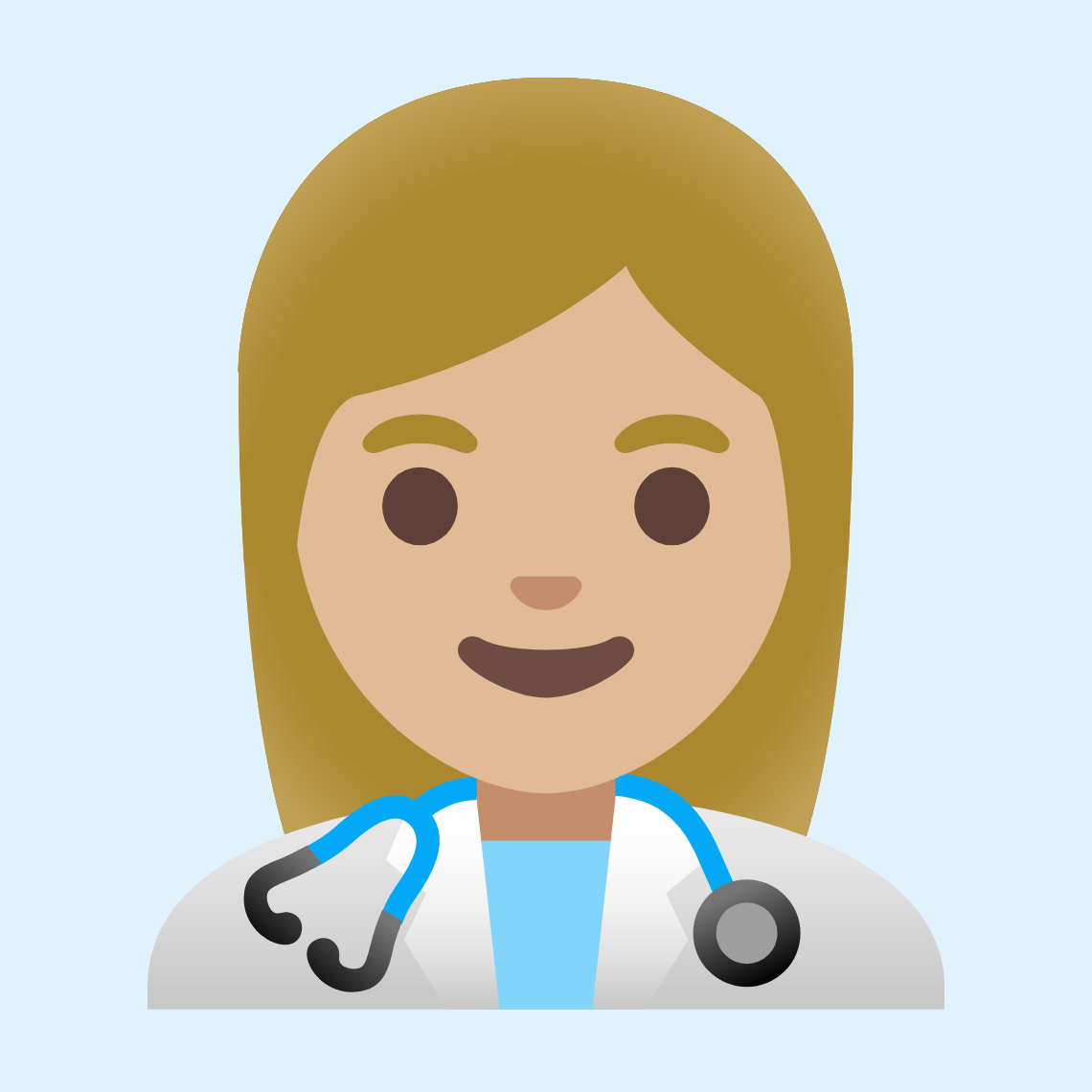 π©πΌββοΈ Woman health worker: medium-light skin tone