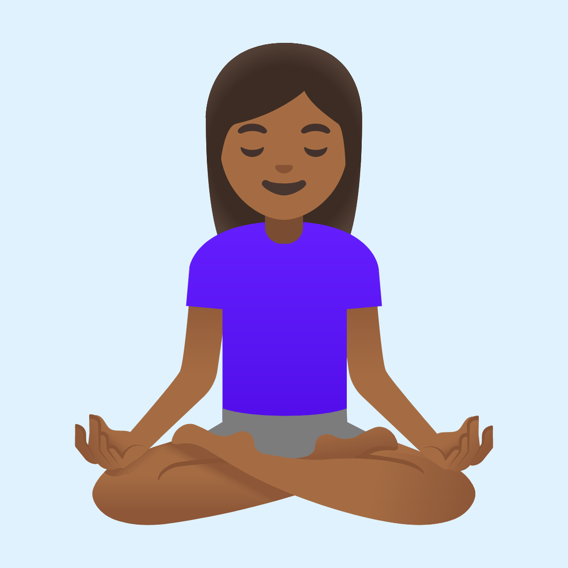 π§πΎββοΈ Woman in lotus position: medium-dark skin tone