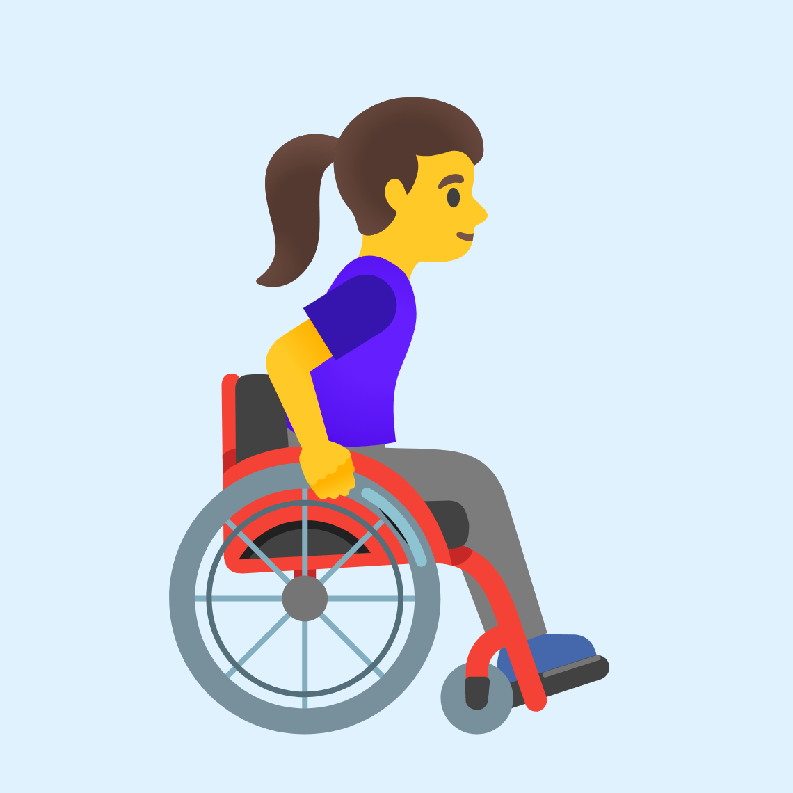 π©βπ¦½ββ‘οΈ Woman in manual wheelchair facing right