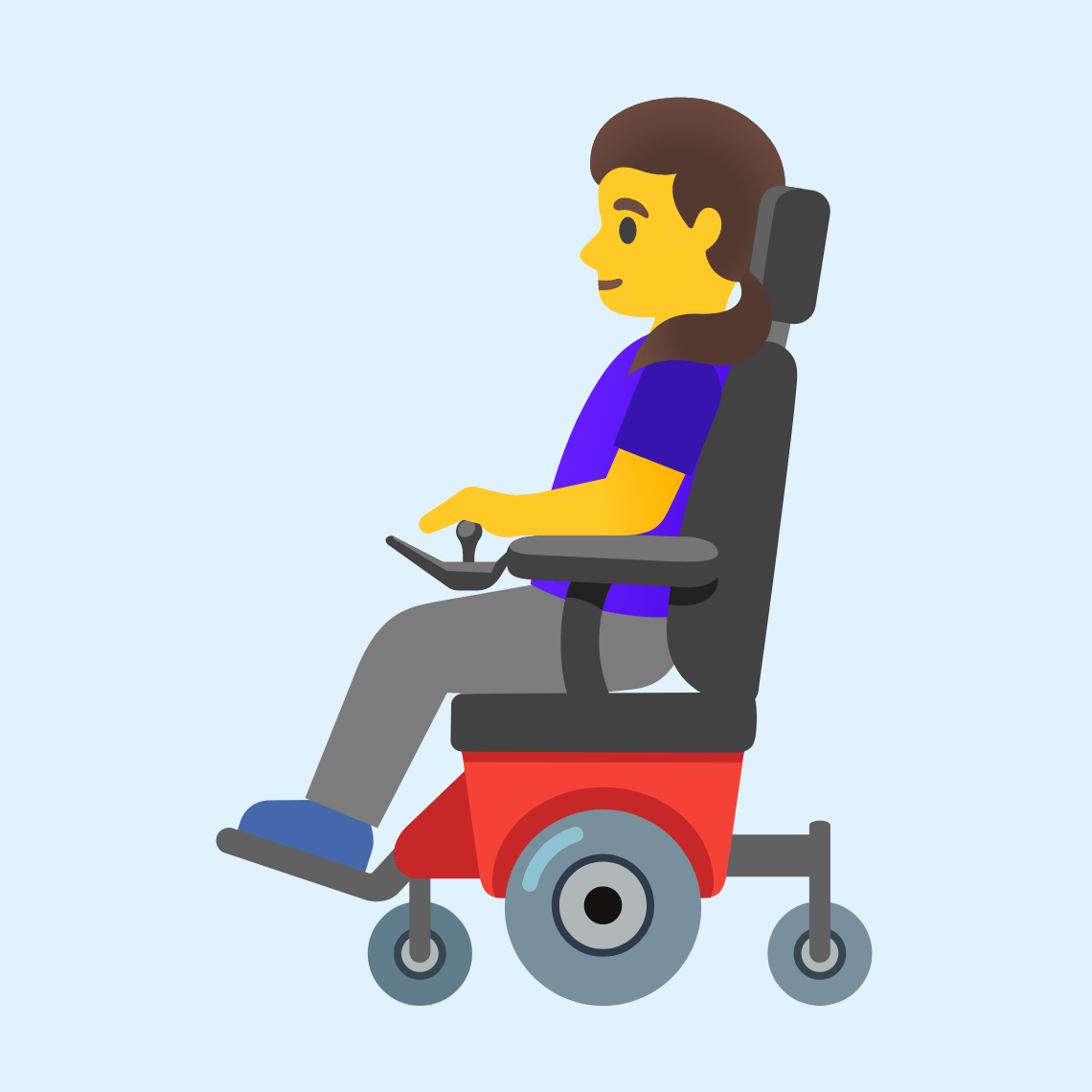 π©βπ¦Ό Woman in motorized wheelchair