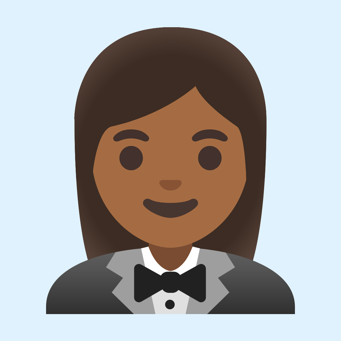 π€΅πΎββοΈ Woman in tuxedo: medium-dark skin tone