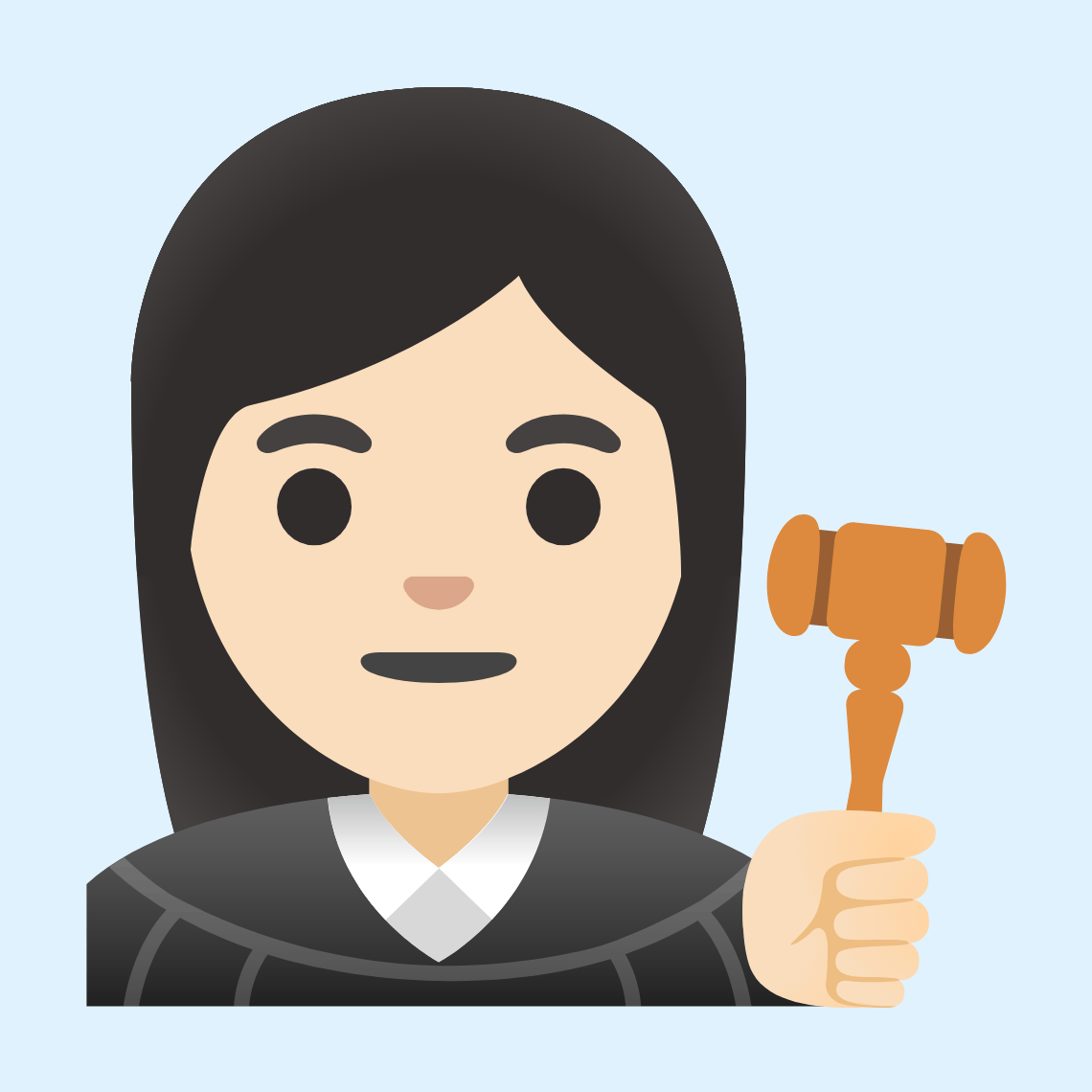 π©π»ββοΈ Woman judge: light skin tone