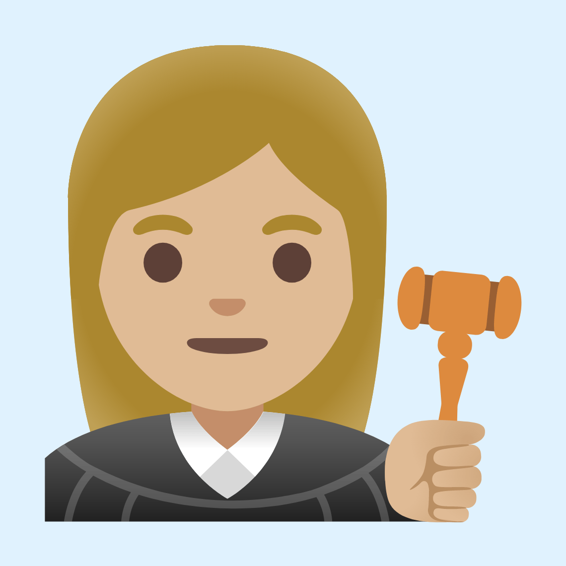 π©πΌββοΈ Woman judge: medium-light skin tone