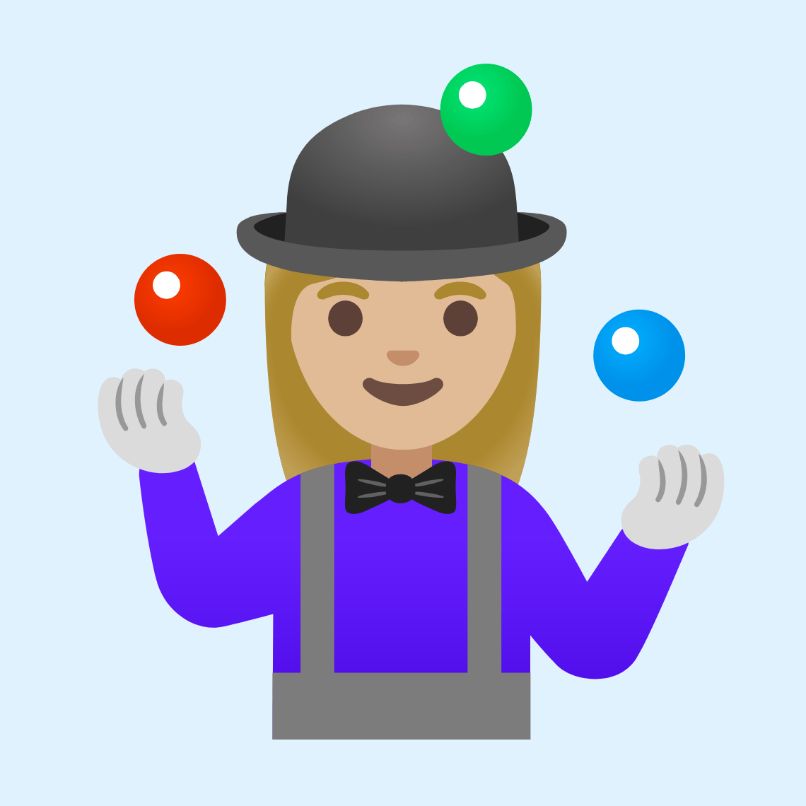 π€ΉπΌββοΈ Woman juggling: medium-light skin tone