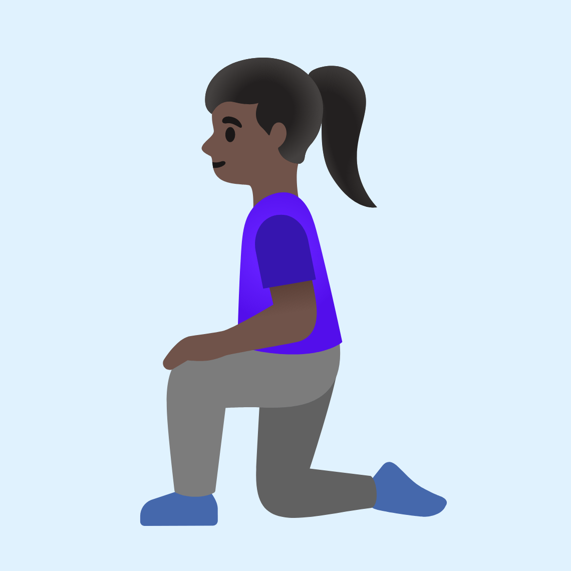 π§πΏββοΈ Woman kneeling: dark skin tone