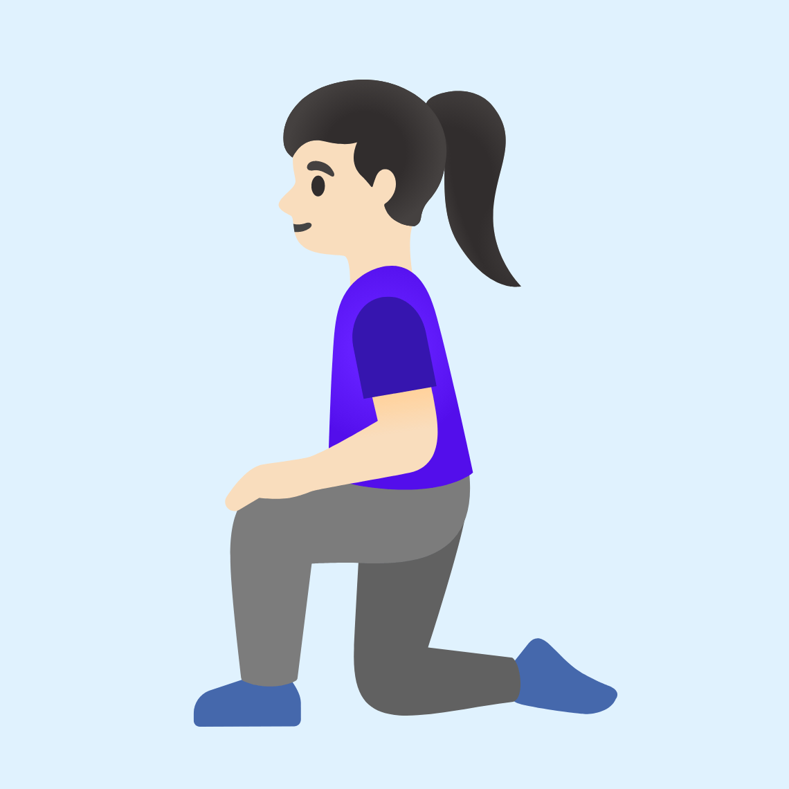 π§π»ββοΈ Woman kneeling: light skin tone