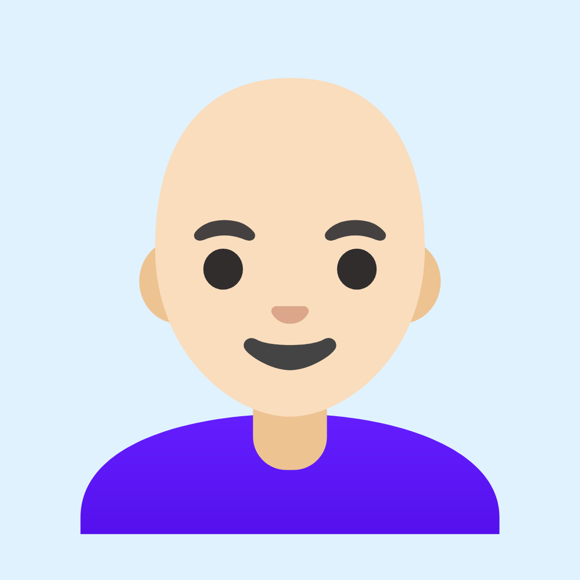 π©π»β𦲠Woman: light skin tone, bald