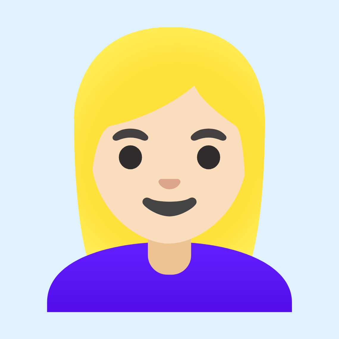 👱🏻‍♀️ Woman: light skin tone, blond hair