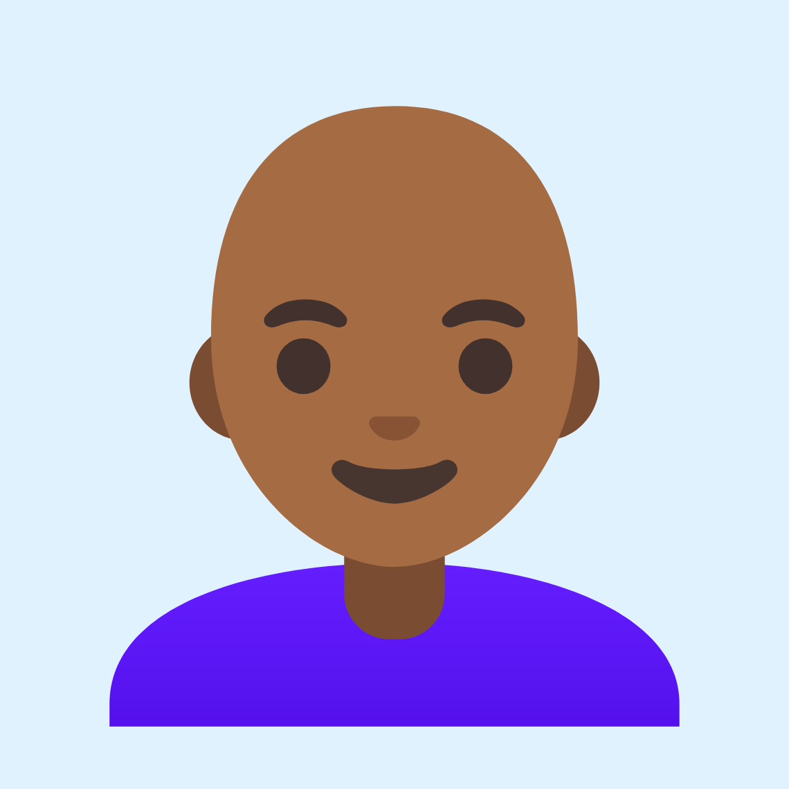 π©πΎβ𦲠Woman: medium-dark skin tone, bald