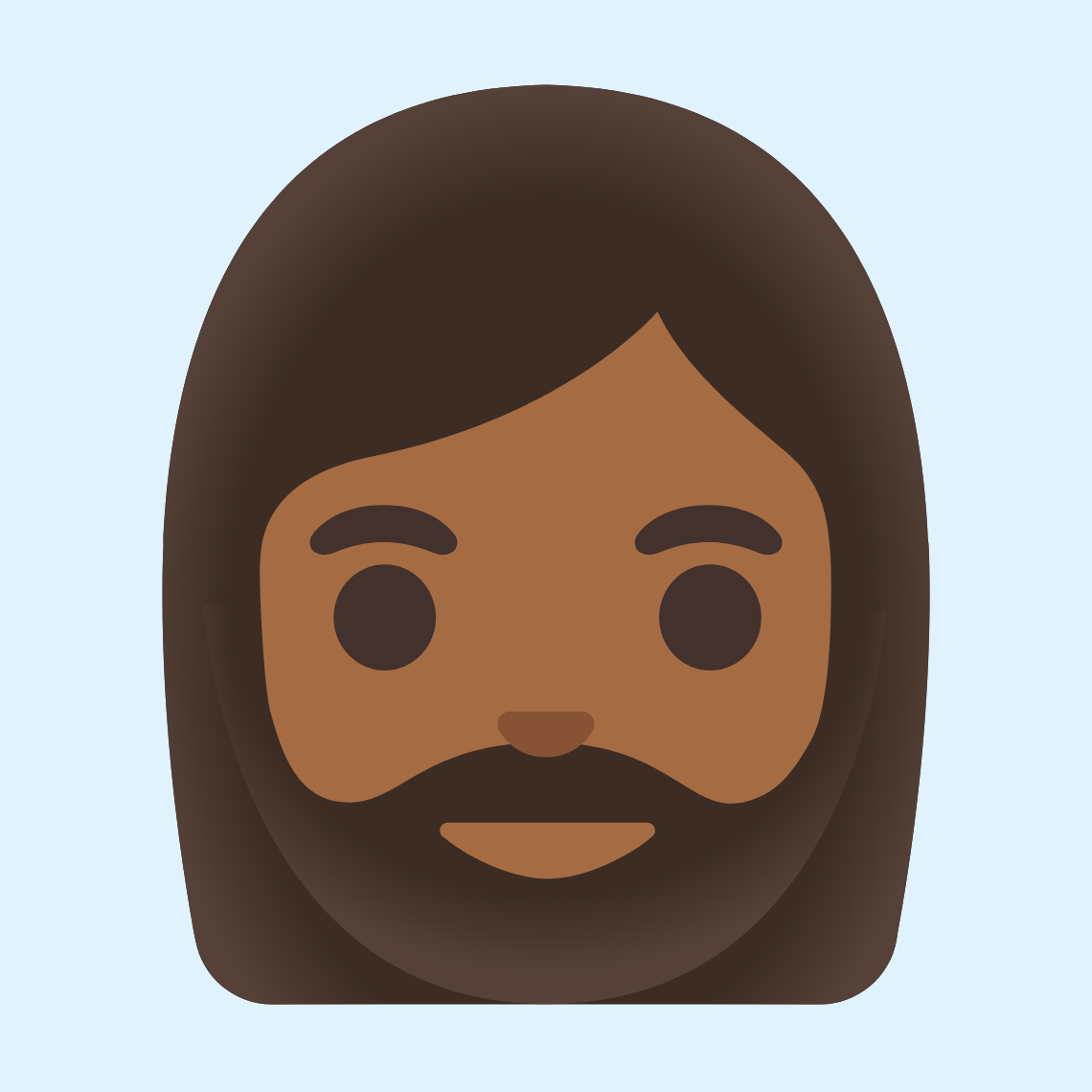 π§πΎββοΈ Woman: medium-dark skin tone, beard