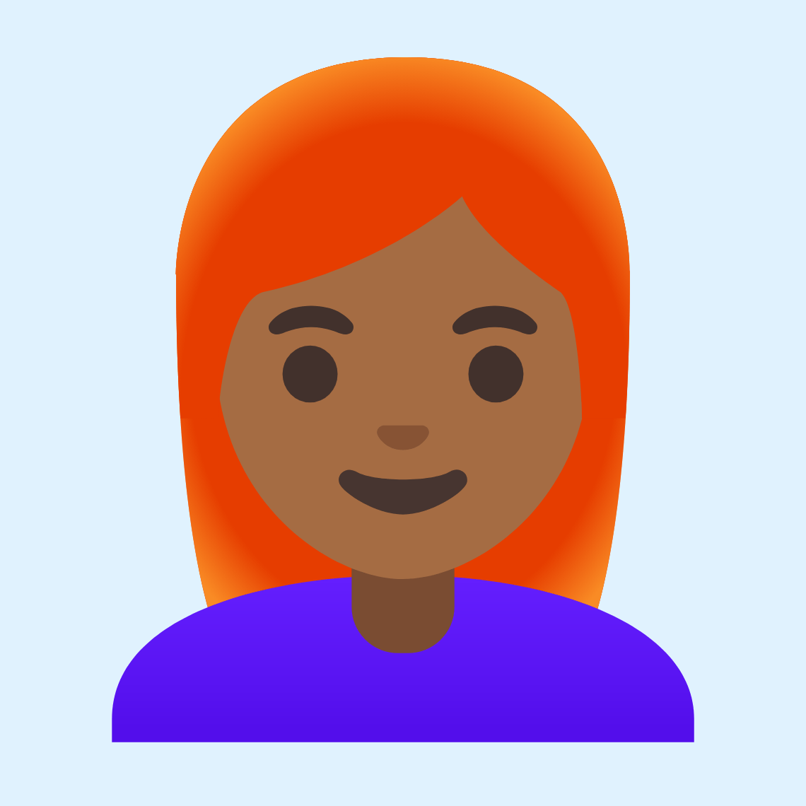 👩🏾‍🦰 Woman: medium-dark skin tone, red hair