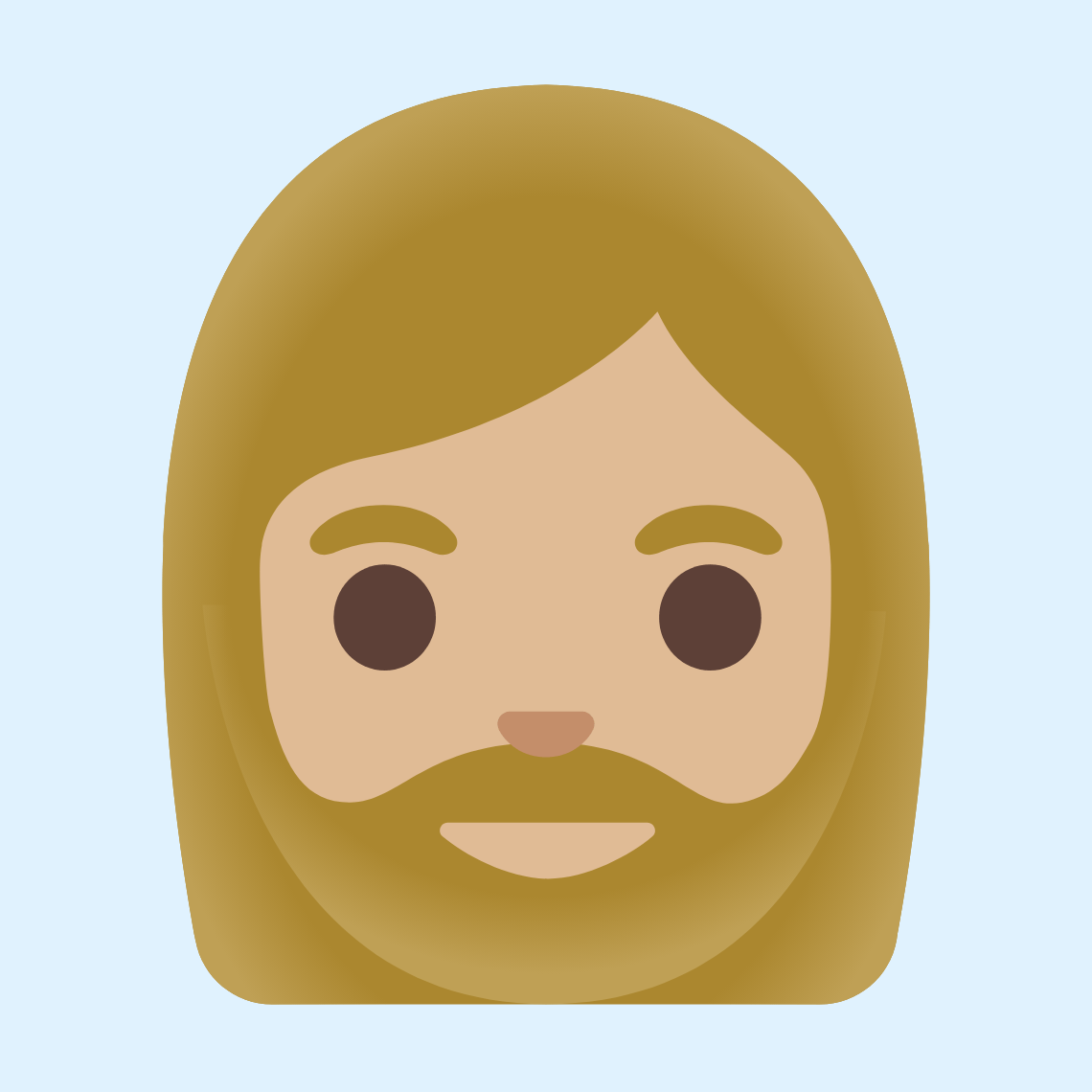 π§πΌββοΈ Woman: medium-light skin tone, beard