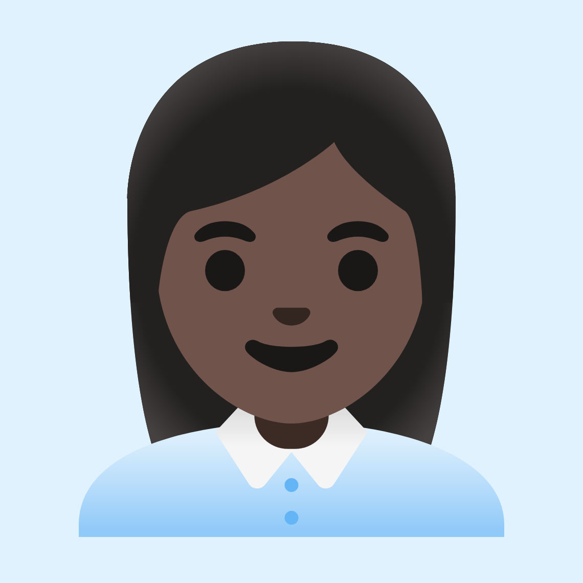 π©πΏβπΌ Woman office worker: dark skin tone