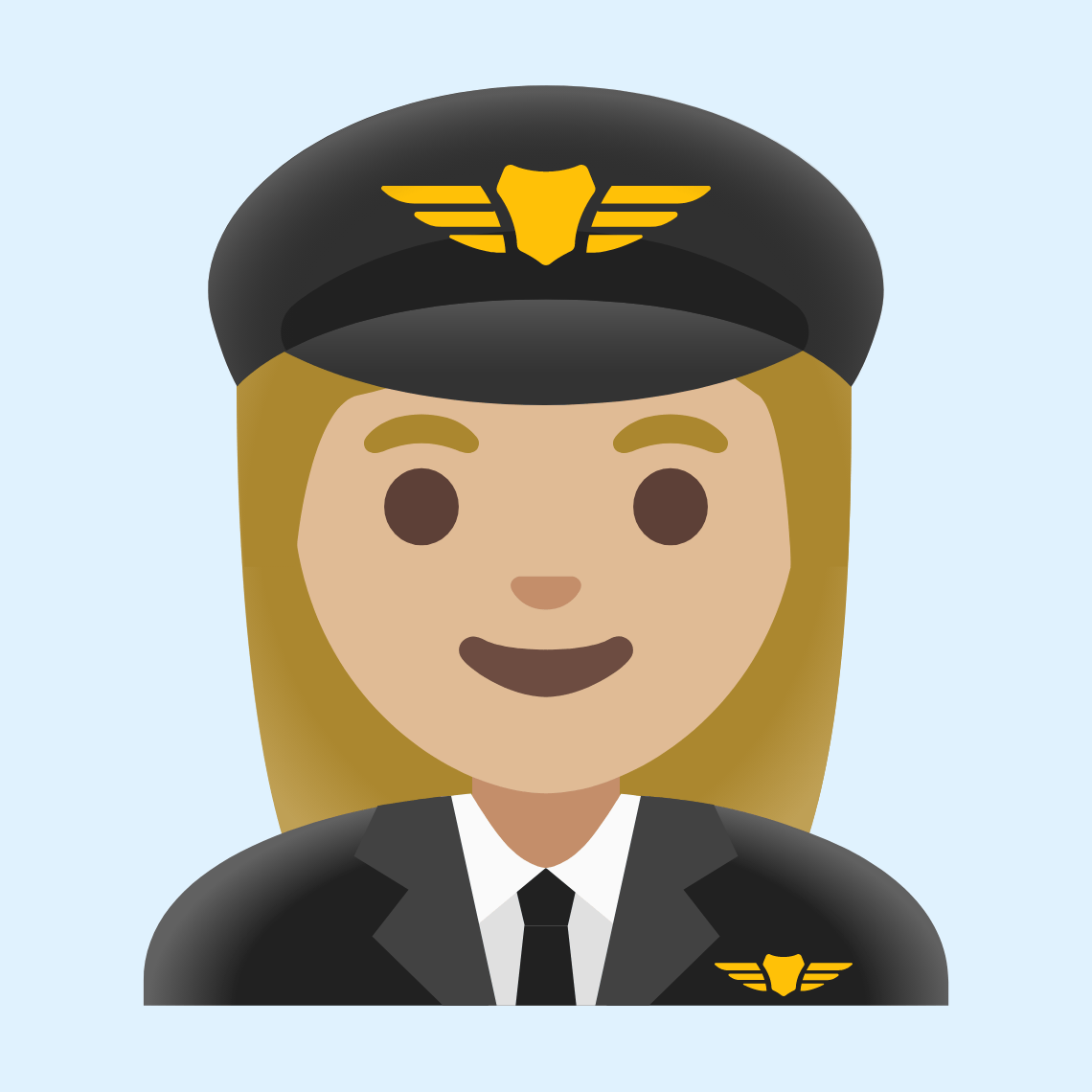 π©πΌββοΈ Woman pilot: medium-light skin tone