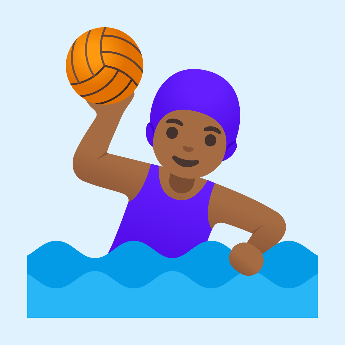 π€½πΎββοΈ Woman playing water polo: medium-dark skin tone