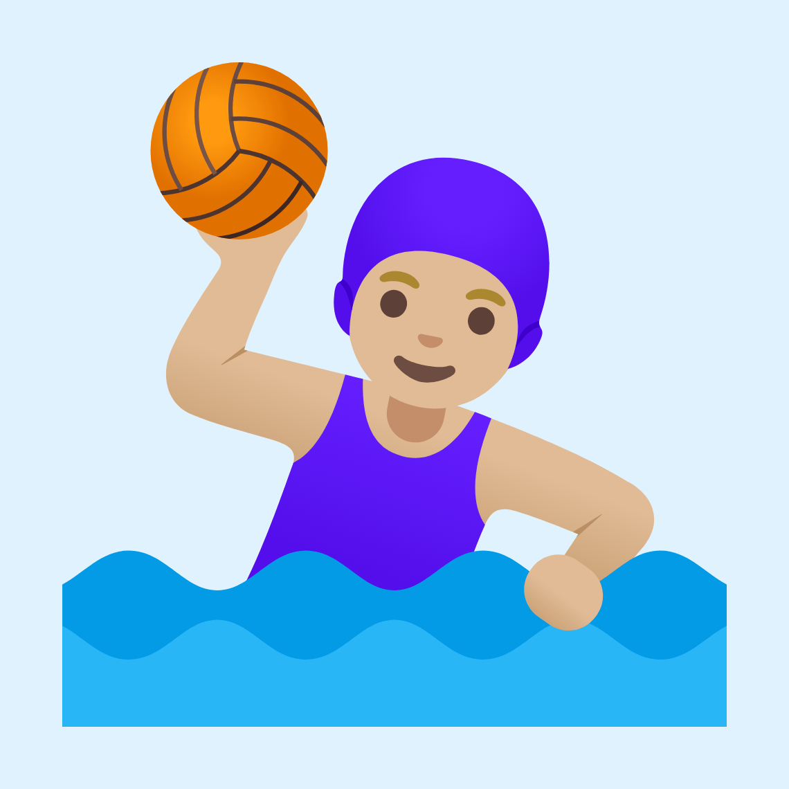 π€½πΌββοΈ Woman playing water polo: medium-light skin tone