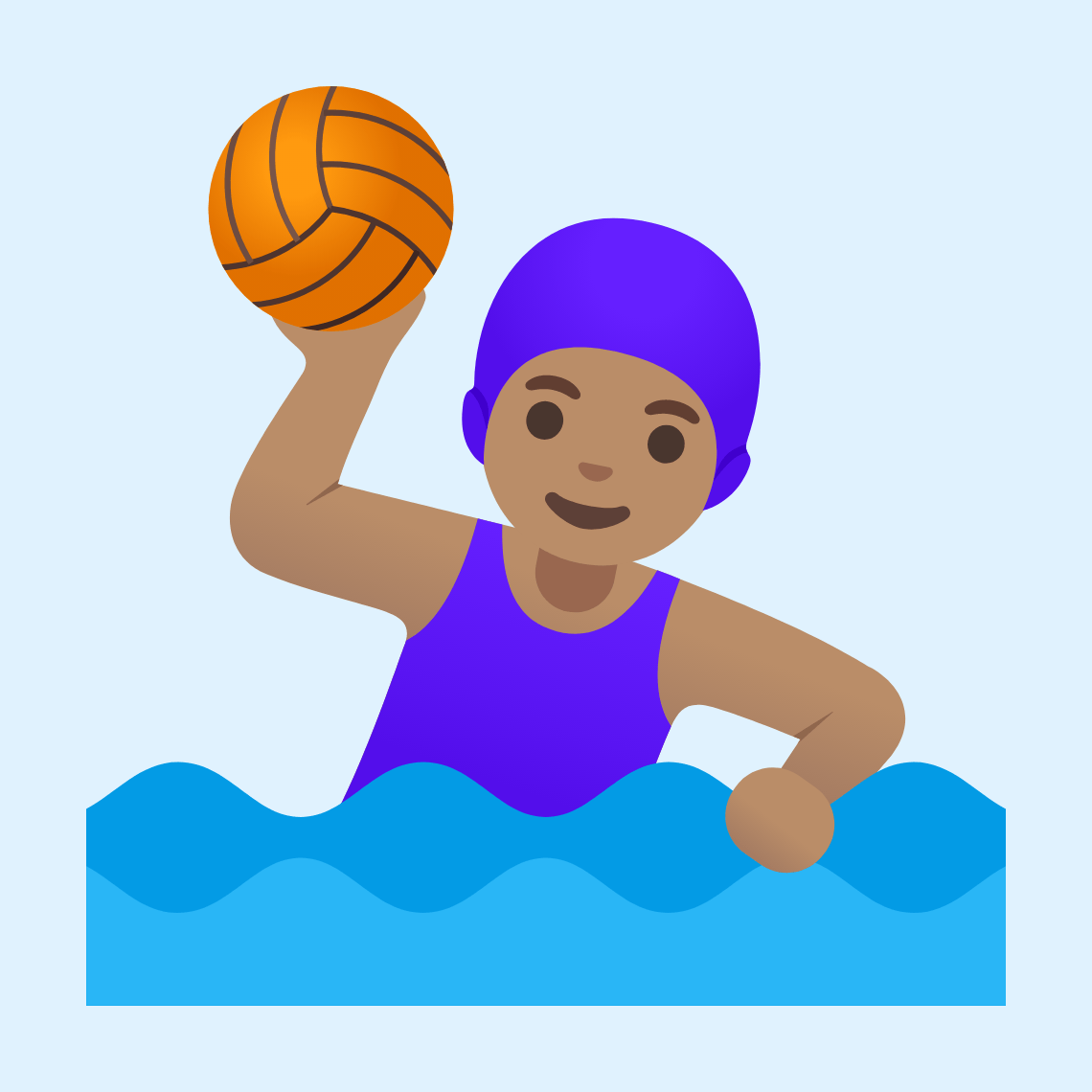 π€½π½ββοΈ Woman playing water polo: medium skin tone