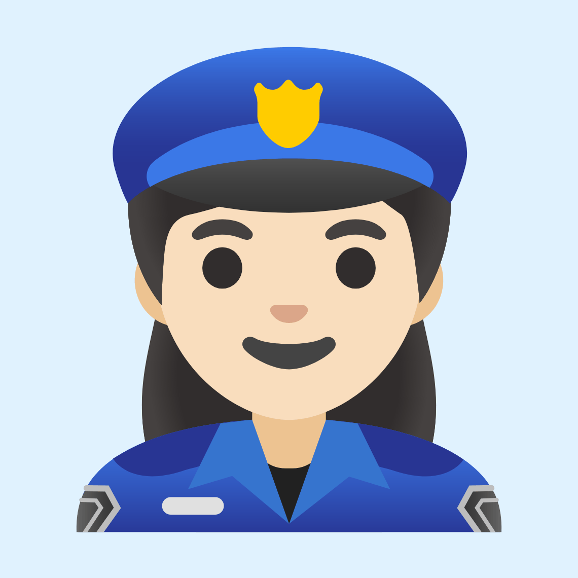 👮🏻‍♀️ Woman police officer: light skin tone
