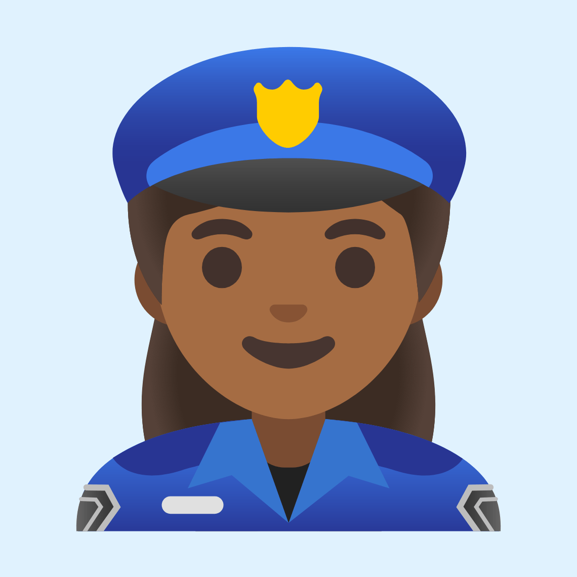 👮🏾♀️ Woman police officer: medium-dark skin tone