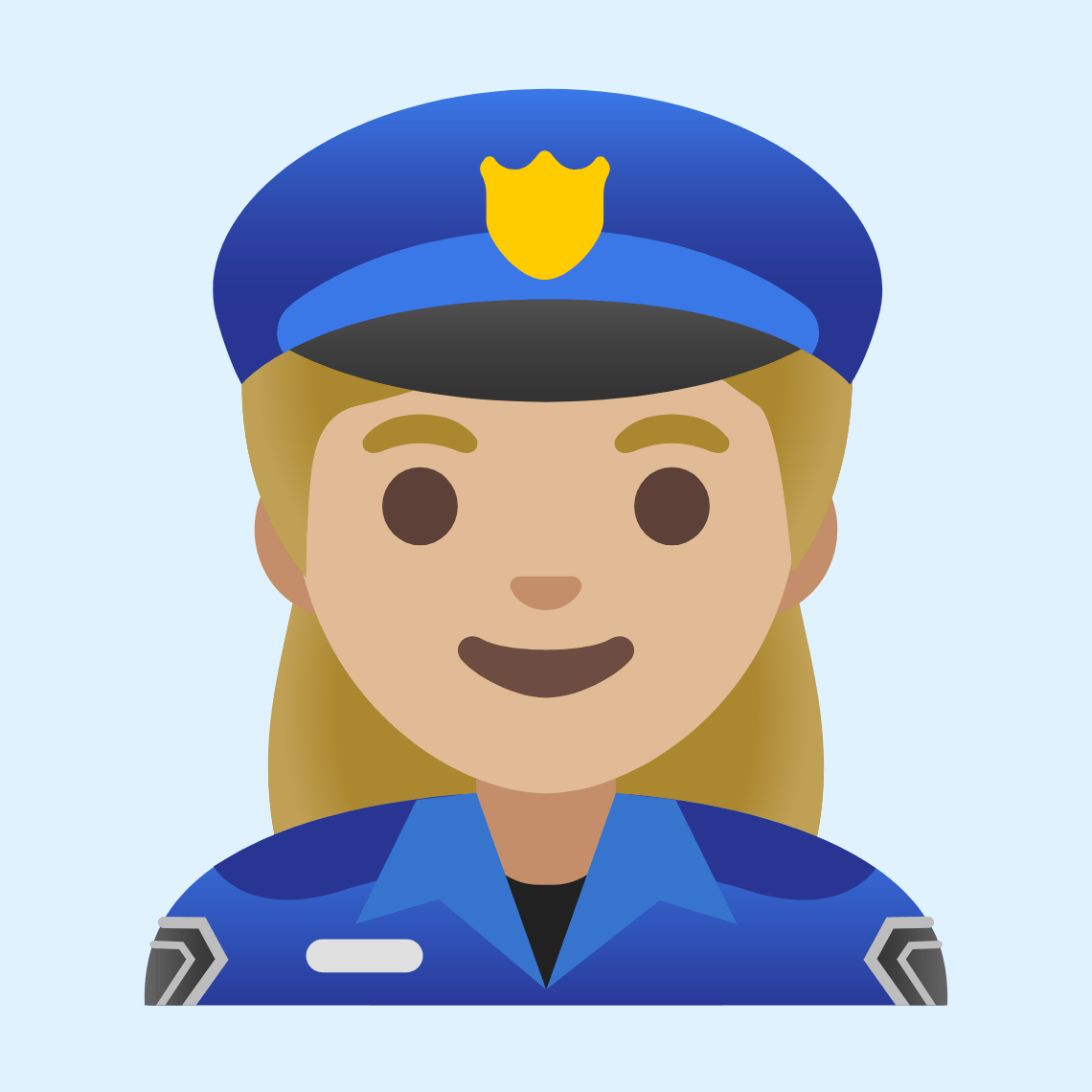 👮🏼♀️ Woman police officer: medium-light skin tone