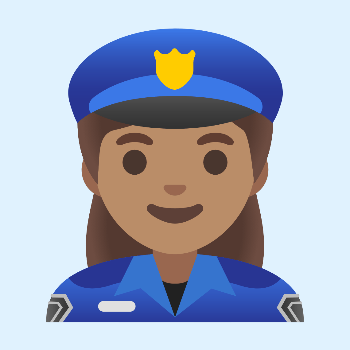 👮🏽♀️ Woman police officer: medium skin tone