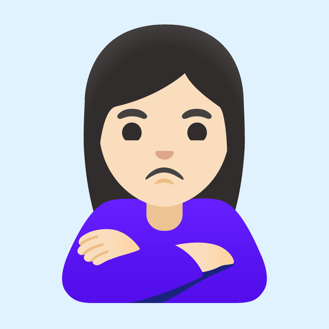 ππ»ββοΈ Woman pouting: light skin tone