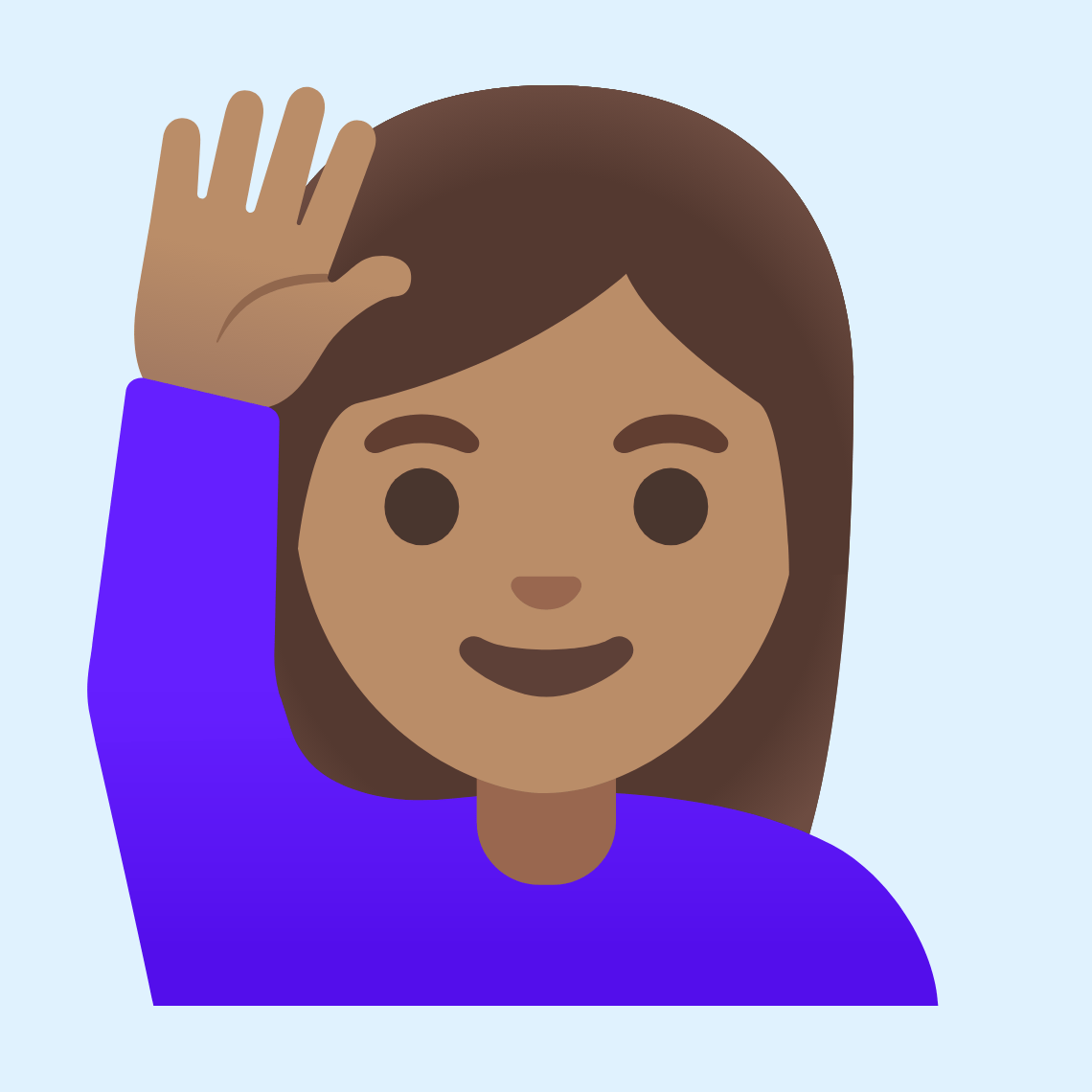 ππ½ββοΈ Woman raising hand: medium skin tone