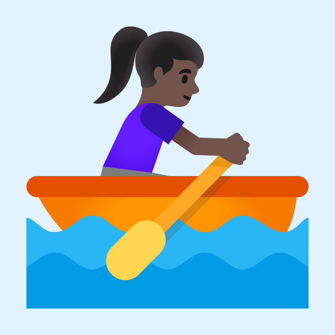 π£πΏββοΈ Woman rowing boat: dark skin tone