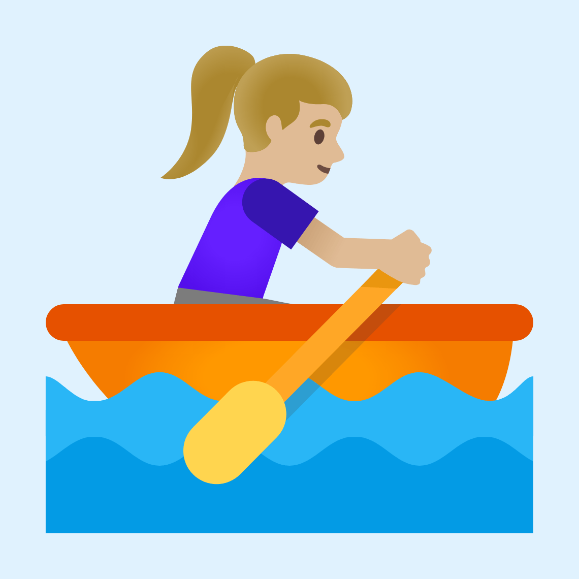 π£πΌββοΈ Woman rowing boat: medium-light skin tone