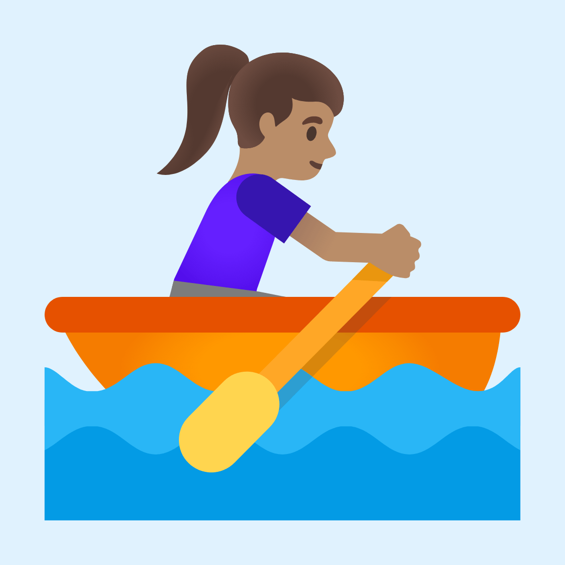 π£π½ββοΈ Woman rowing boat: medium skin tone