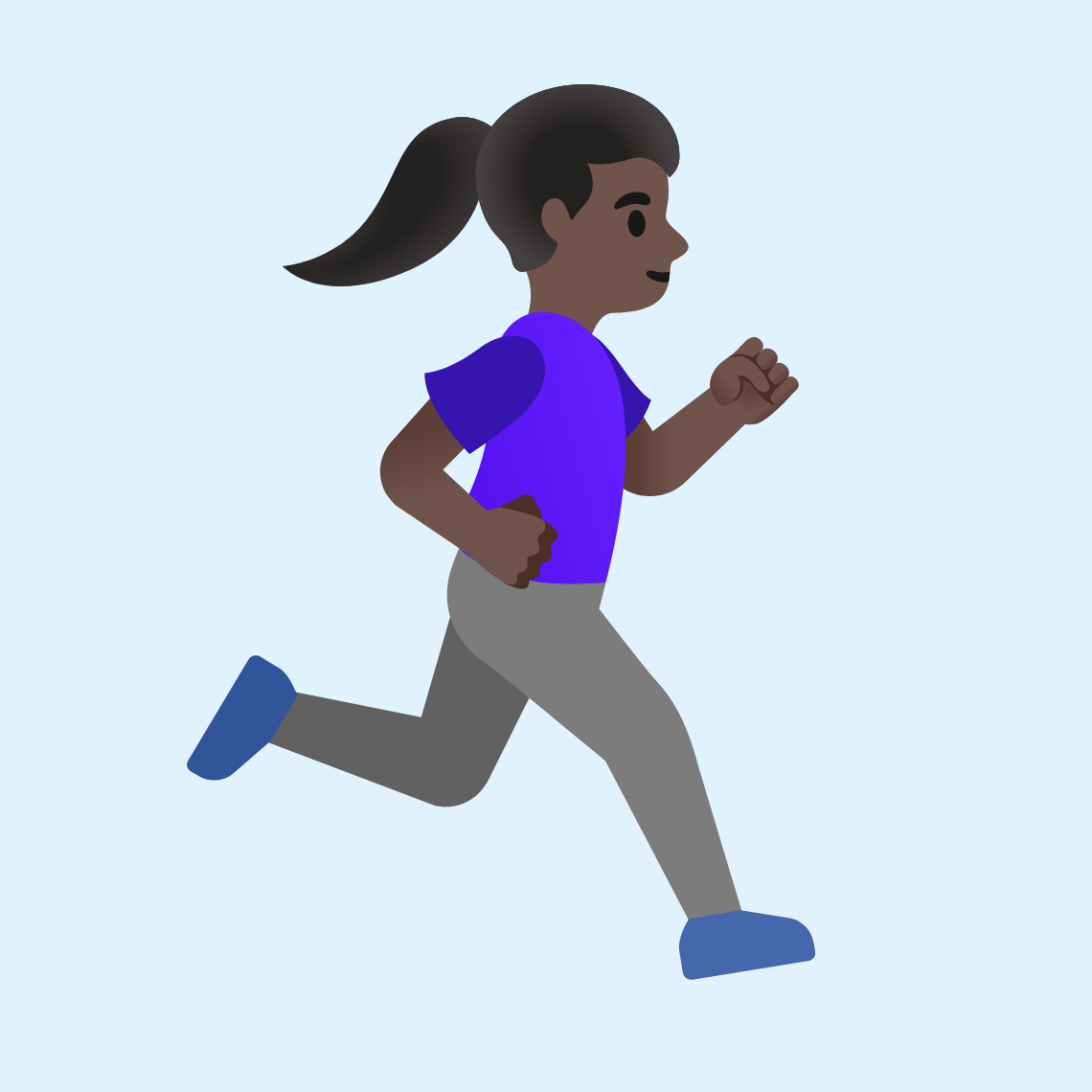 ππΏββοΈββ‘οΈ Woman running facing right: dark skin tone