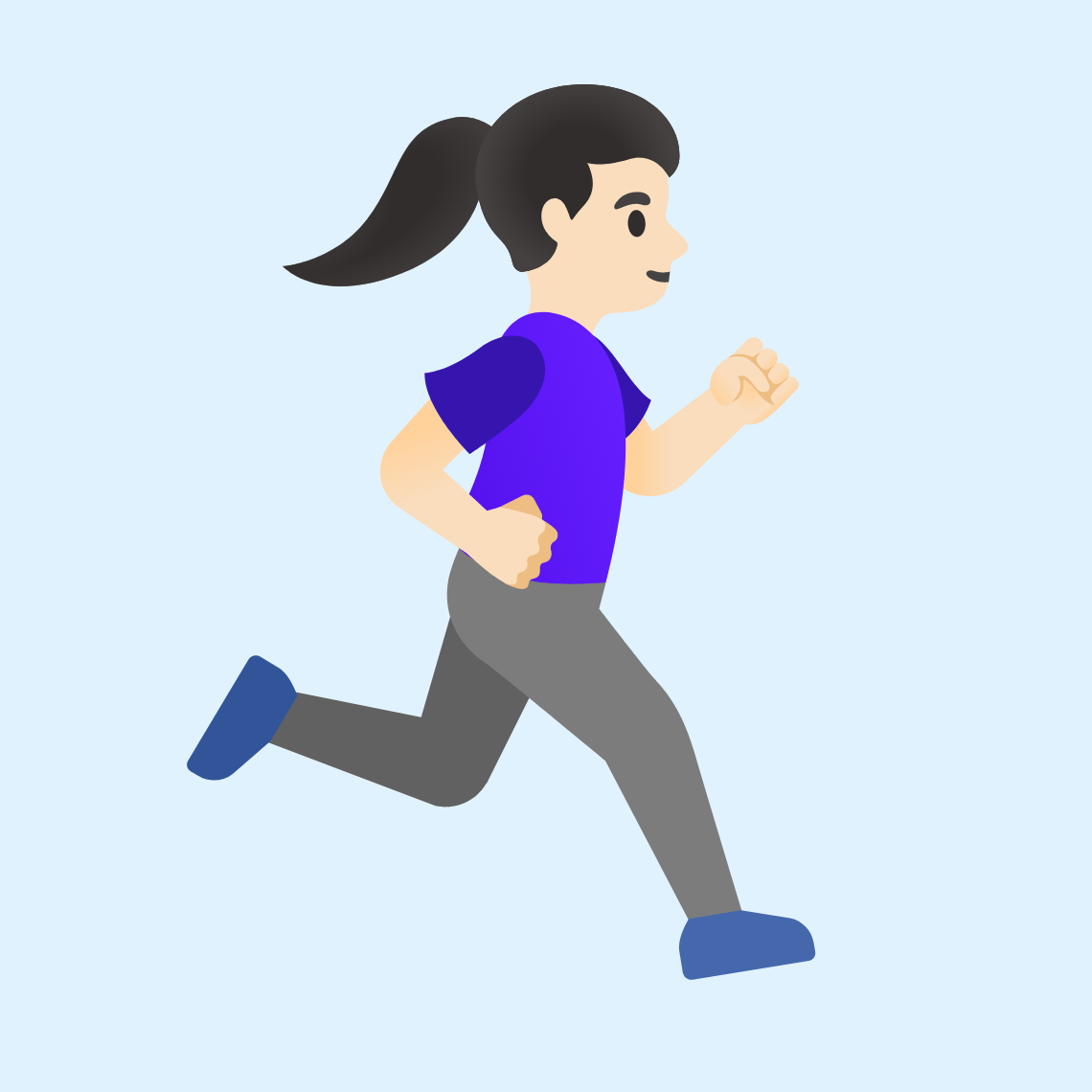 ππ»ββοΈββ‘οΈ Woman running facing right: light skin tone