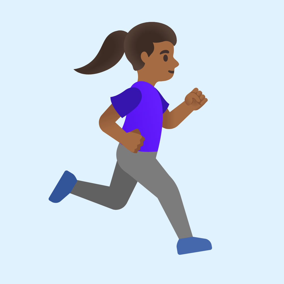 ππΎββοΈββ‘οΈ Woman running facing right: medium-dark skin tone