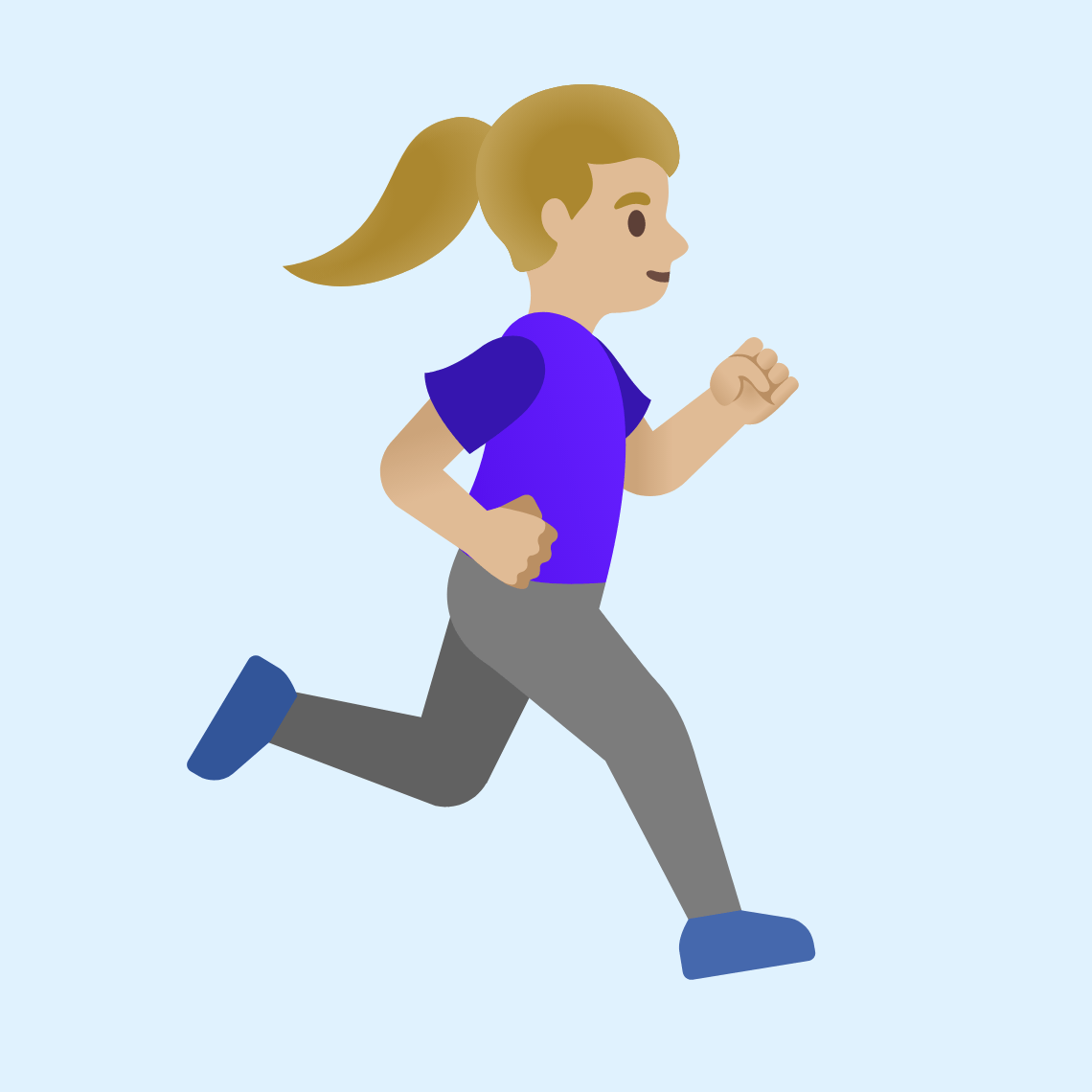 ππΌββοΈββ‘οΈ Woman running facing right: medium-light skin tone