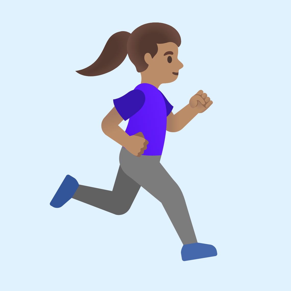 ππ½ββοΈββ‘οΈ Woman running facing right: medium skin tone