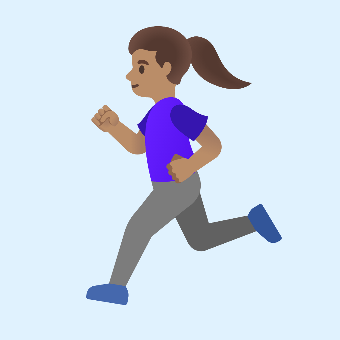 🏃🏽‍♀️ Woman running: medium skin tone