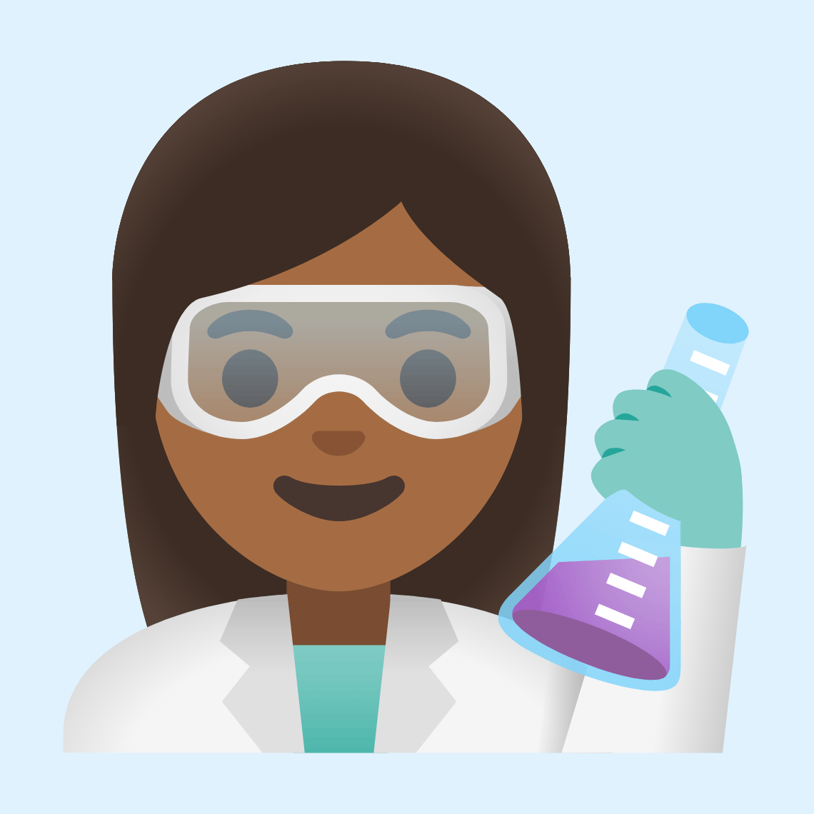 π©πΎβπ¬ Woman scientist: medium-dark skin tone
